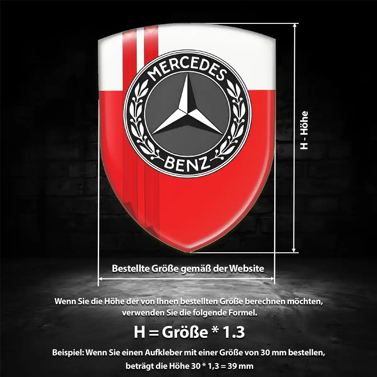 Mercedes Aufkleber Emblem Wappen Auto Stilvolles Design