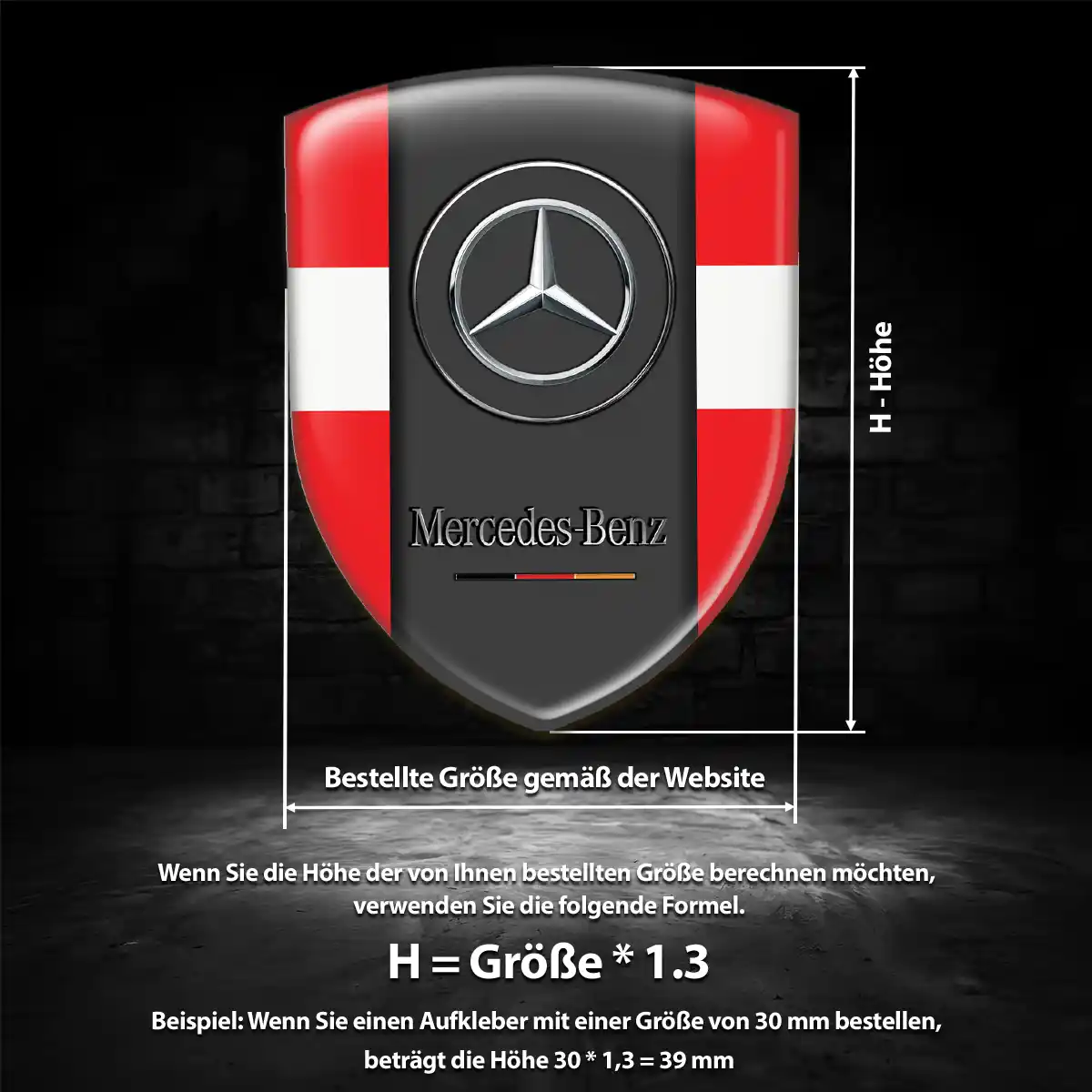 Mercedes Aufkleber Emblem Wappen Luxus-Edition