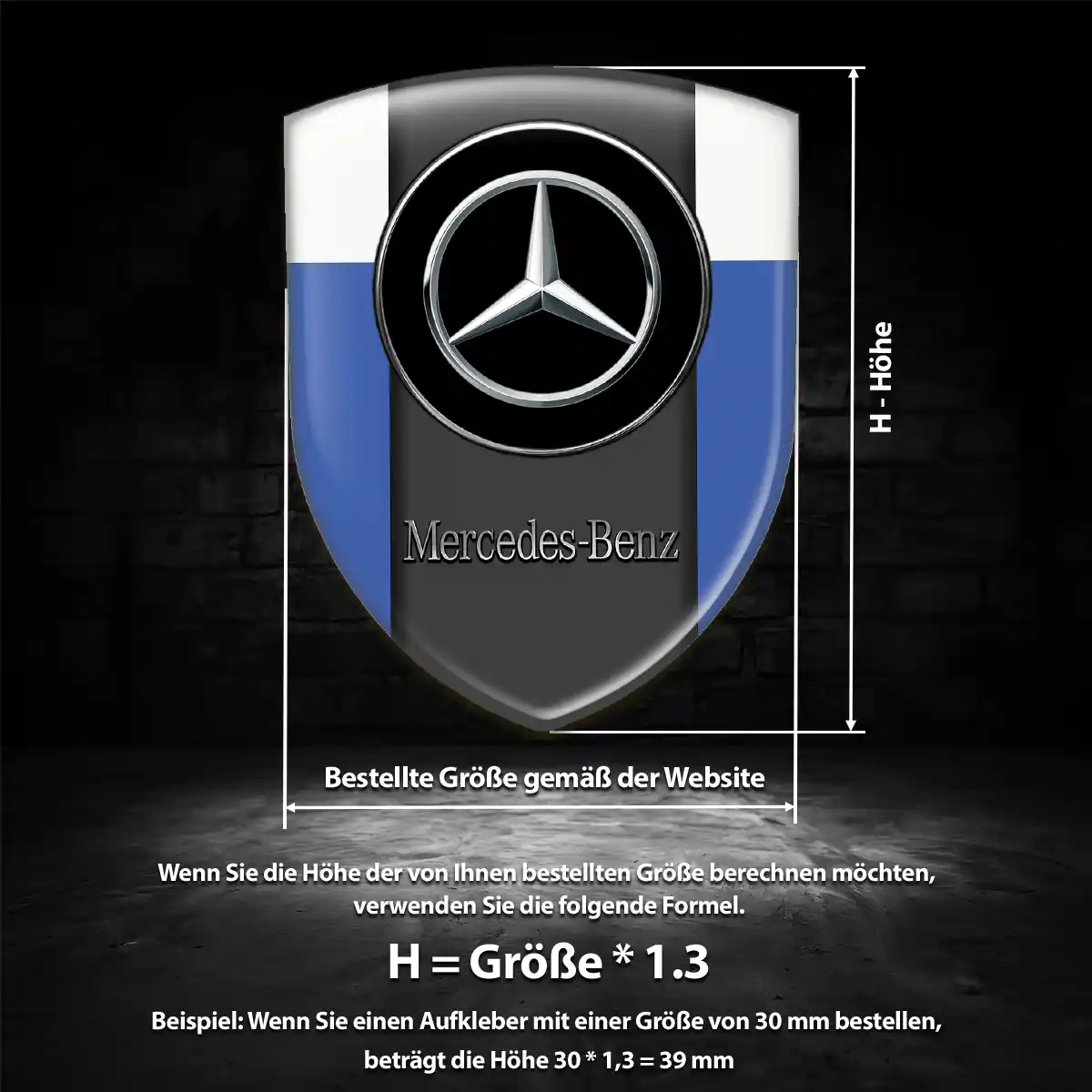 Mercedes Aufkleber Emblem Wappen Premium-Edition