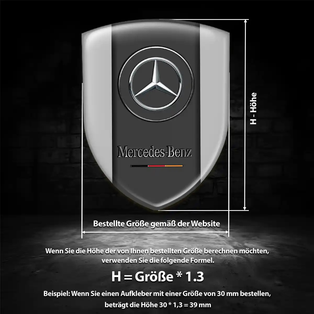 Mercedes Aufkleber Emblem Wappen Stilvolles Design
