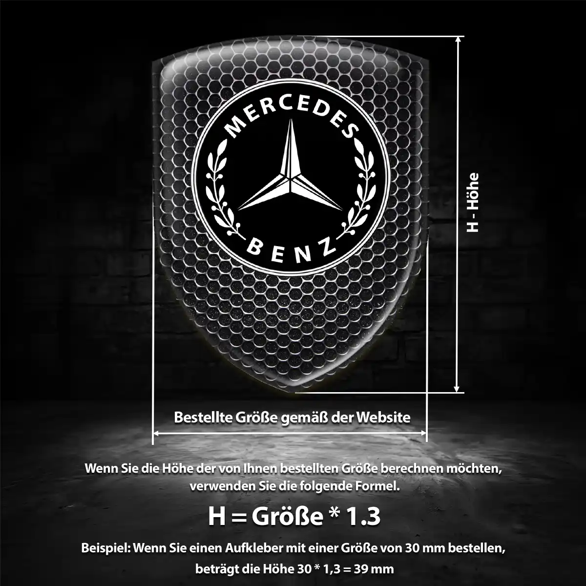 Mercedes Aufkleber Embleme Silikon Premium-Edition