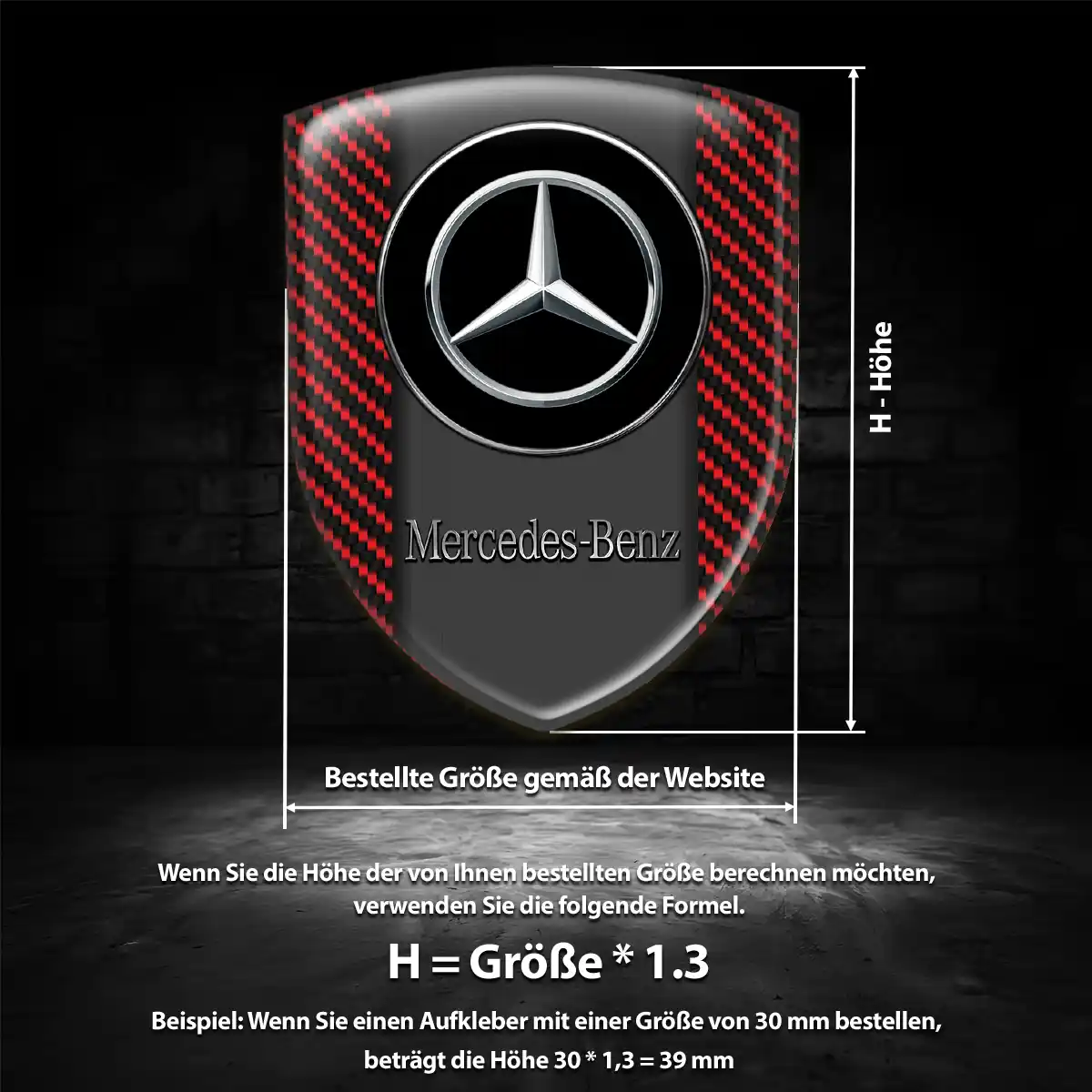 Mercedes Aufkleber Silikon Embleme Auto Premium-Edition