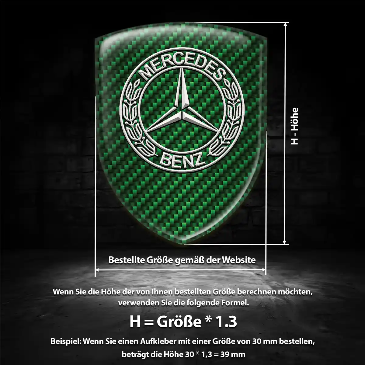 Mercedes Aufkleber Wappen Auto Premium-Edition