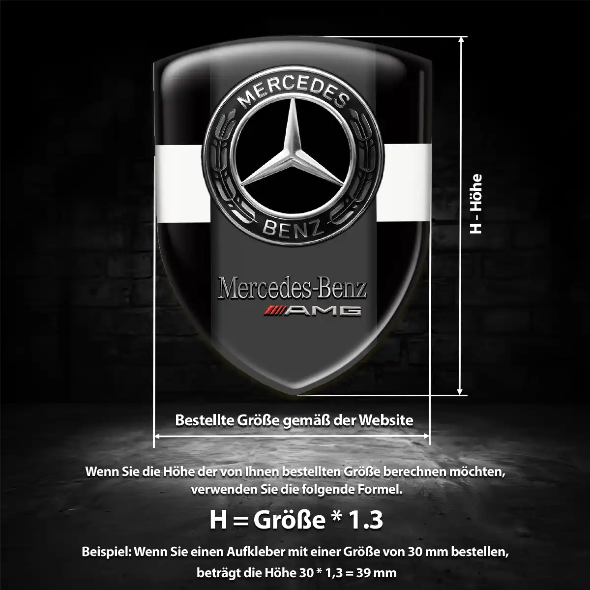 Mercedes Aufkleber Wappen Emblem Auto Premium-Edition