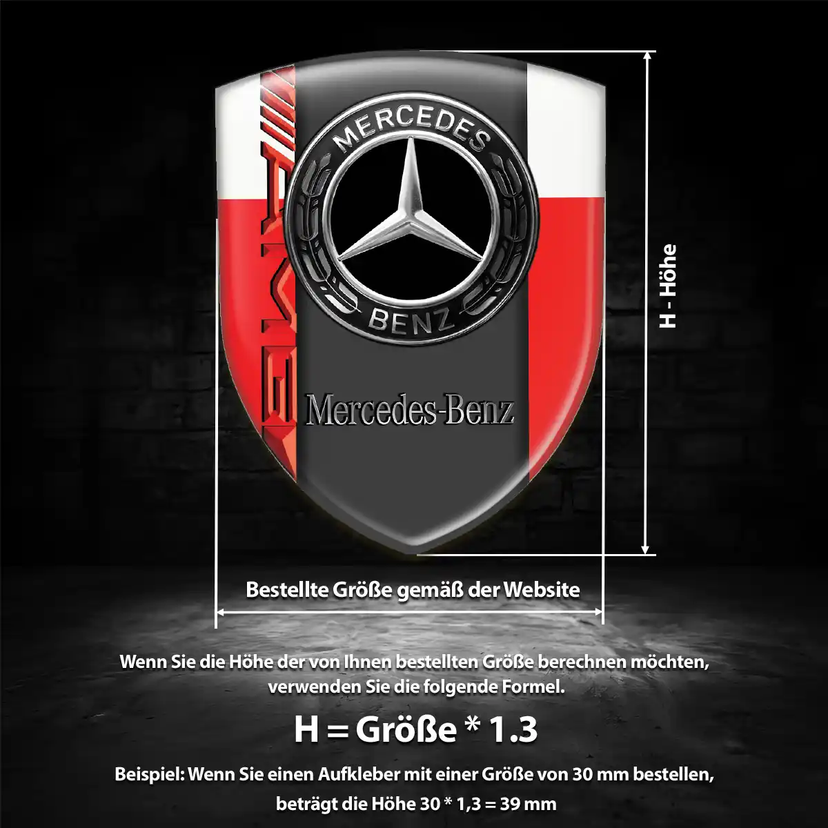 Mercedes Aufkleber Wappen Emblem Luxus-Edition