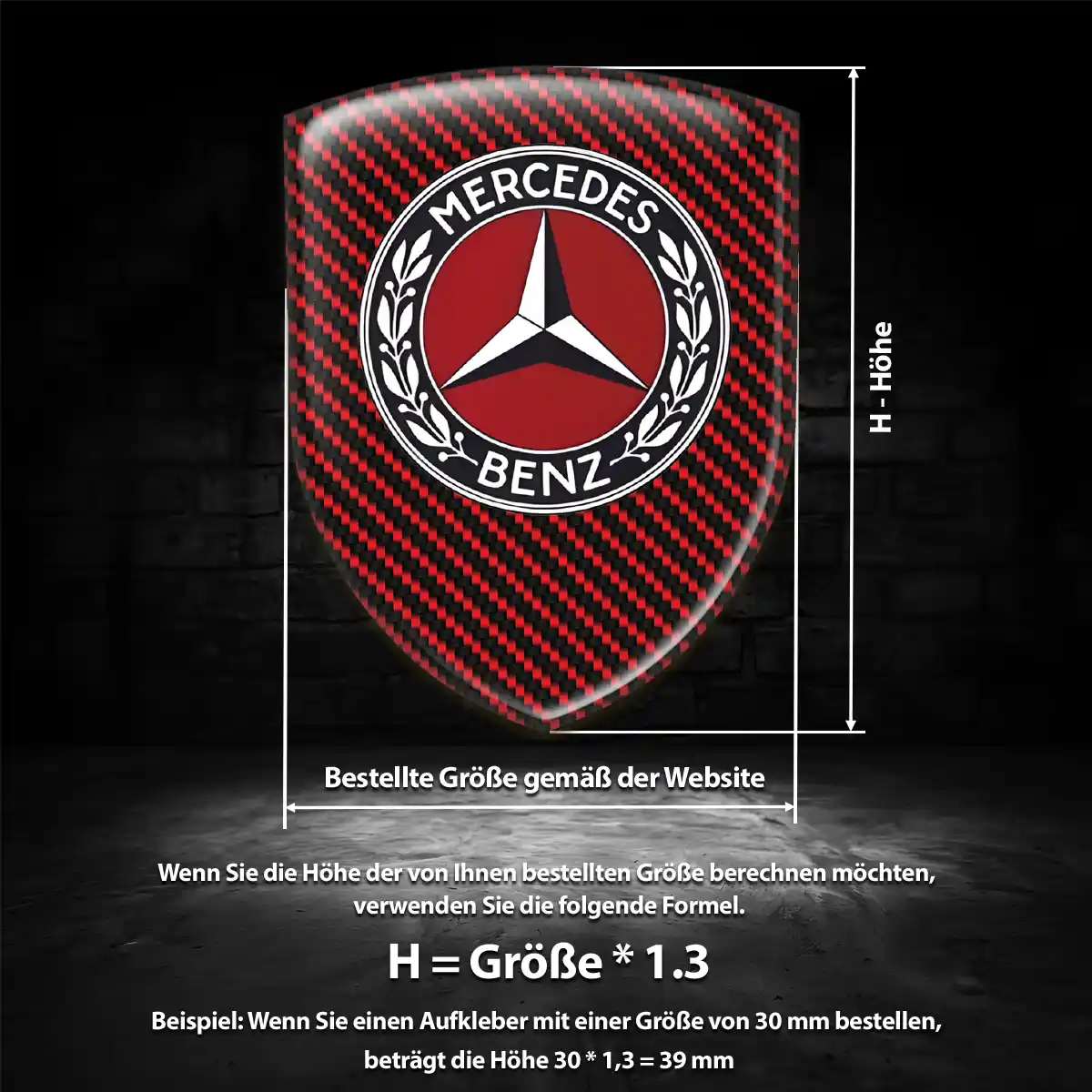 Mercedes Aufkleber Wappen Emblem Premium-Edition