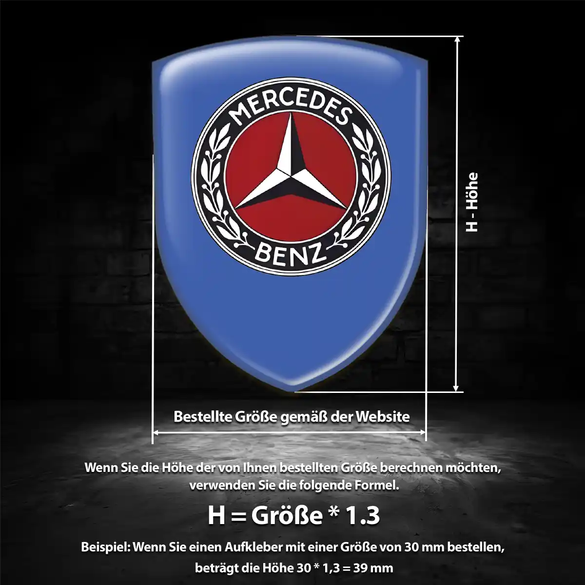 Mercedes Aufkleber Wappen Emblem Premiumqualität