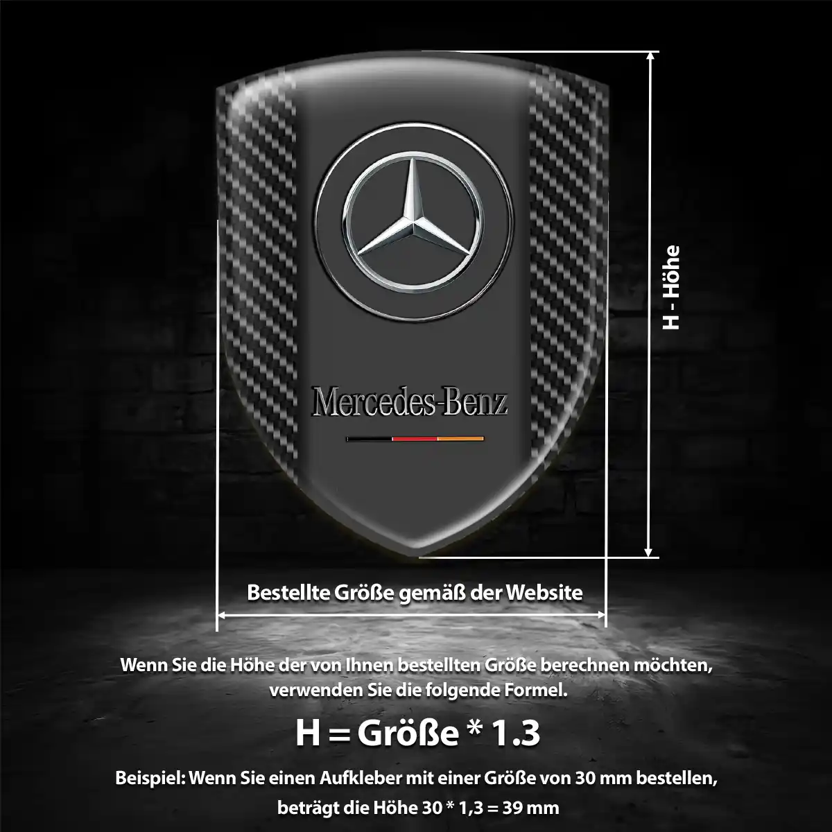 Mercedes Aufkleber Wappen Emblem Stilvolles Design