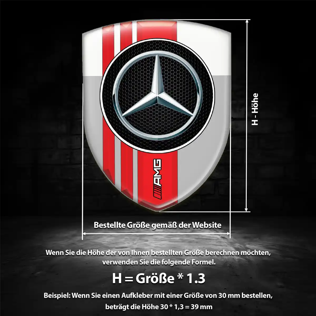 Mercedes Aufkleber Wappen Premiumqualität