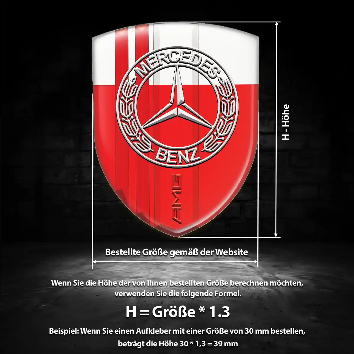Mercedes Aufkleber Wappen Stilvolles Design