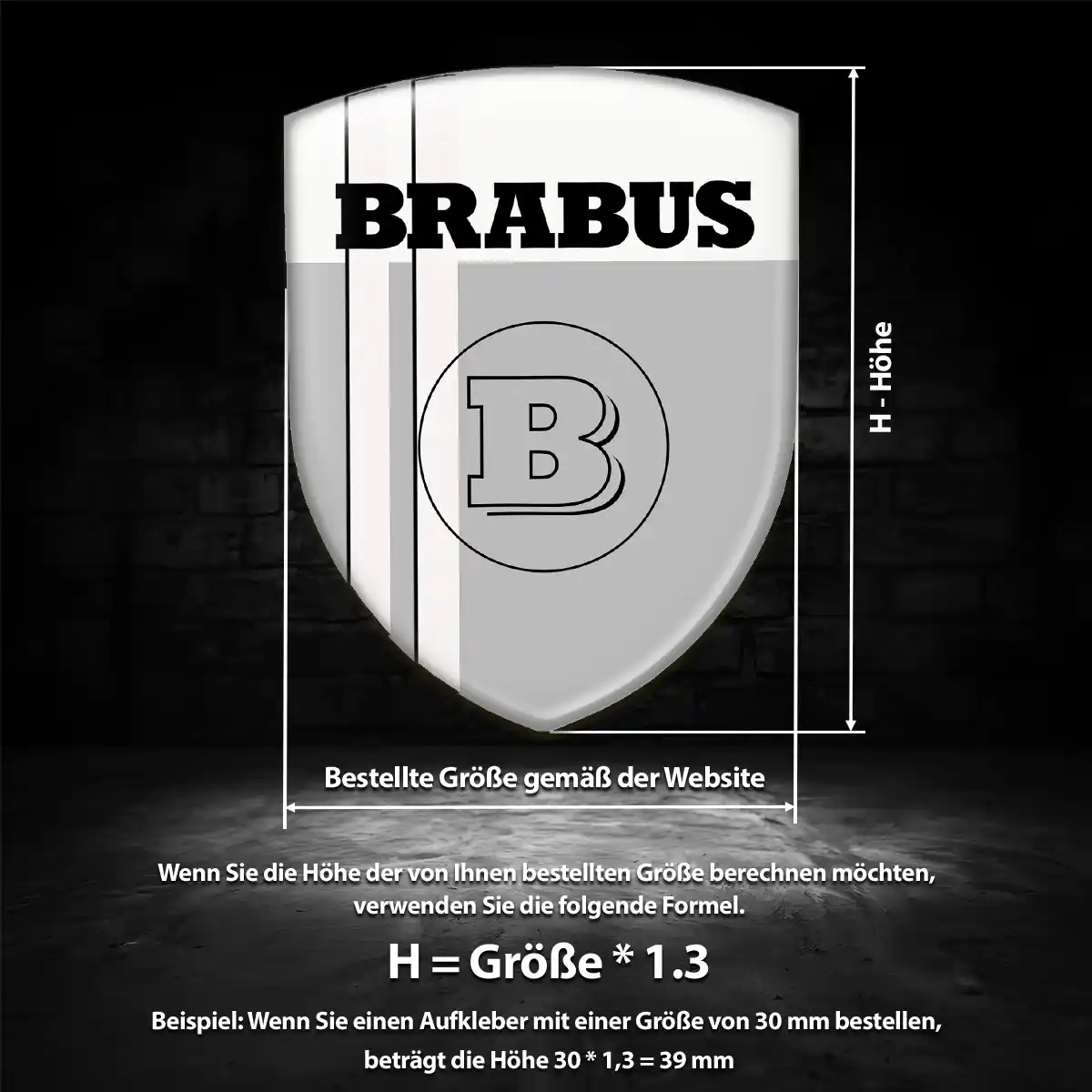 Mercedes Brabus 3D Gel Aufkleber Auto Stilvolles Design