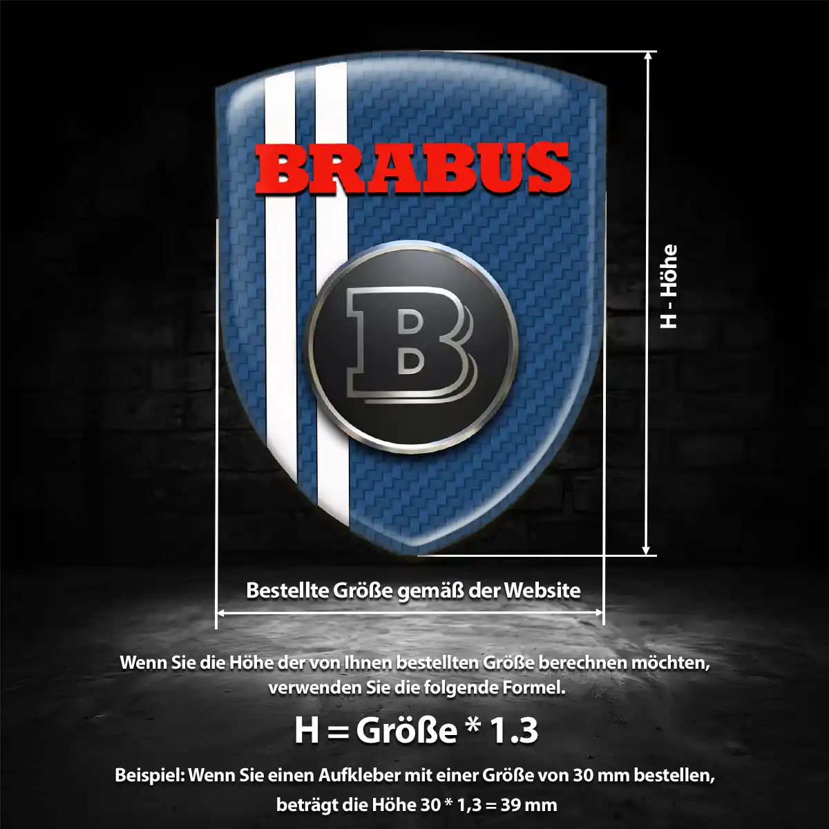 Mercedes Brabus 3D Gel Aufkleber Emblem Auto Stilvolles Design
