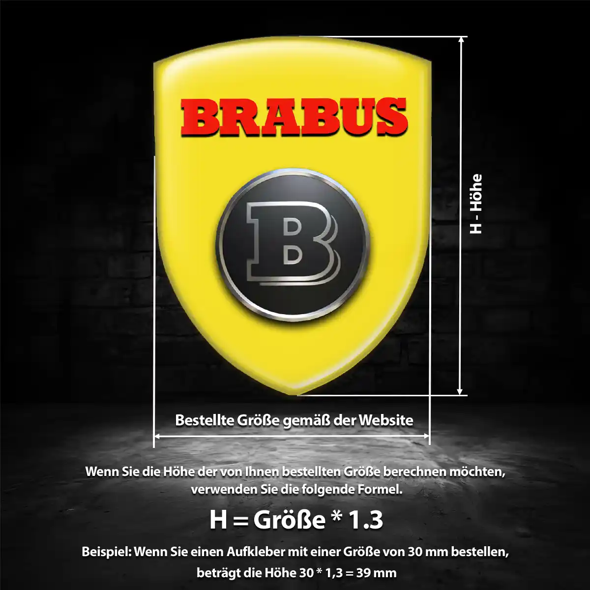 Mercedes Brabus 3D Gel Aufkleber Emblem Hohe Qualität