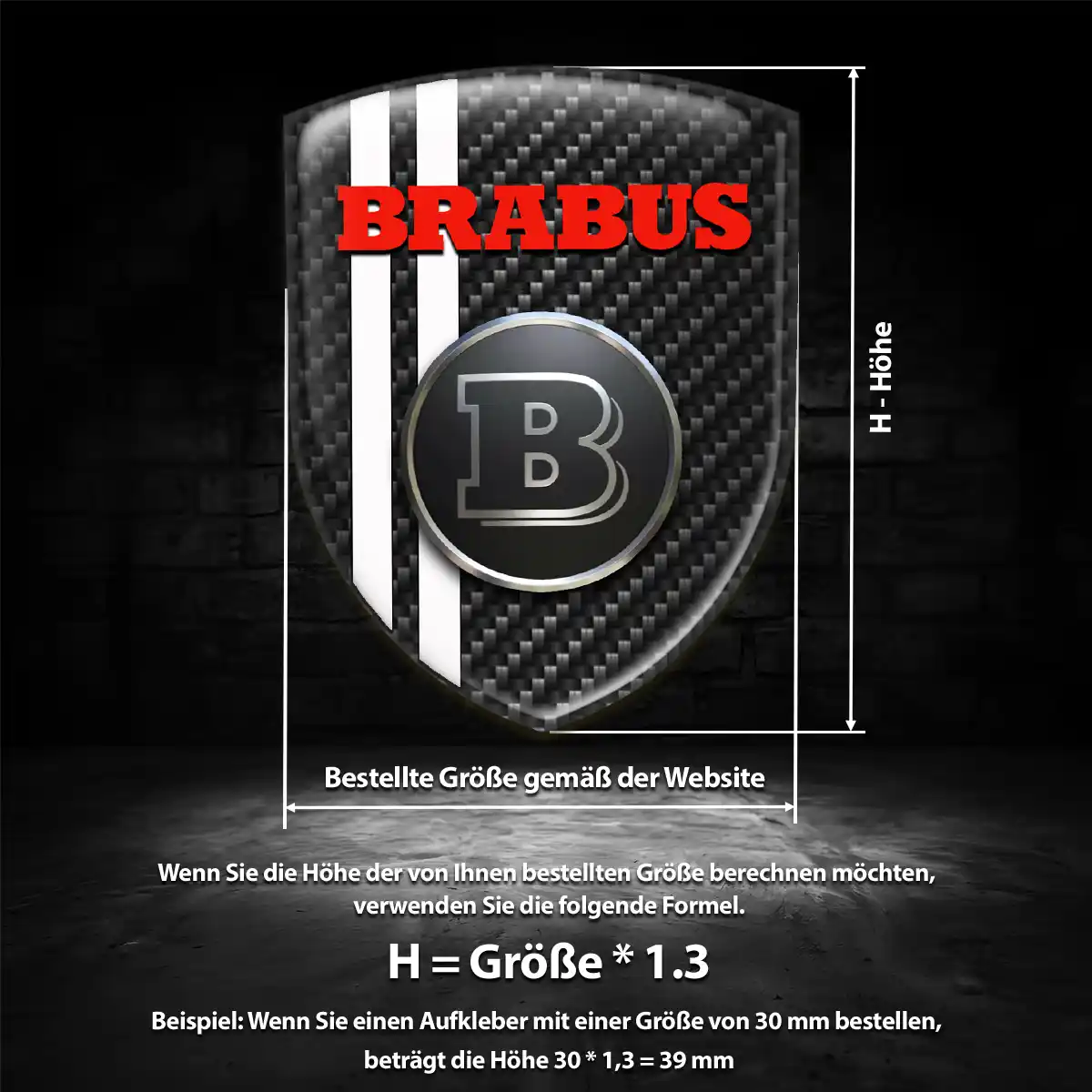 Mercedes Brabus 3D Gel Aufkleber Emblem Stilvolles Design