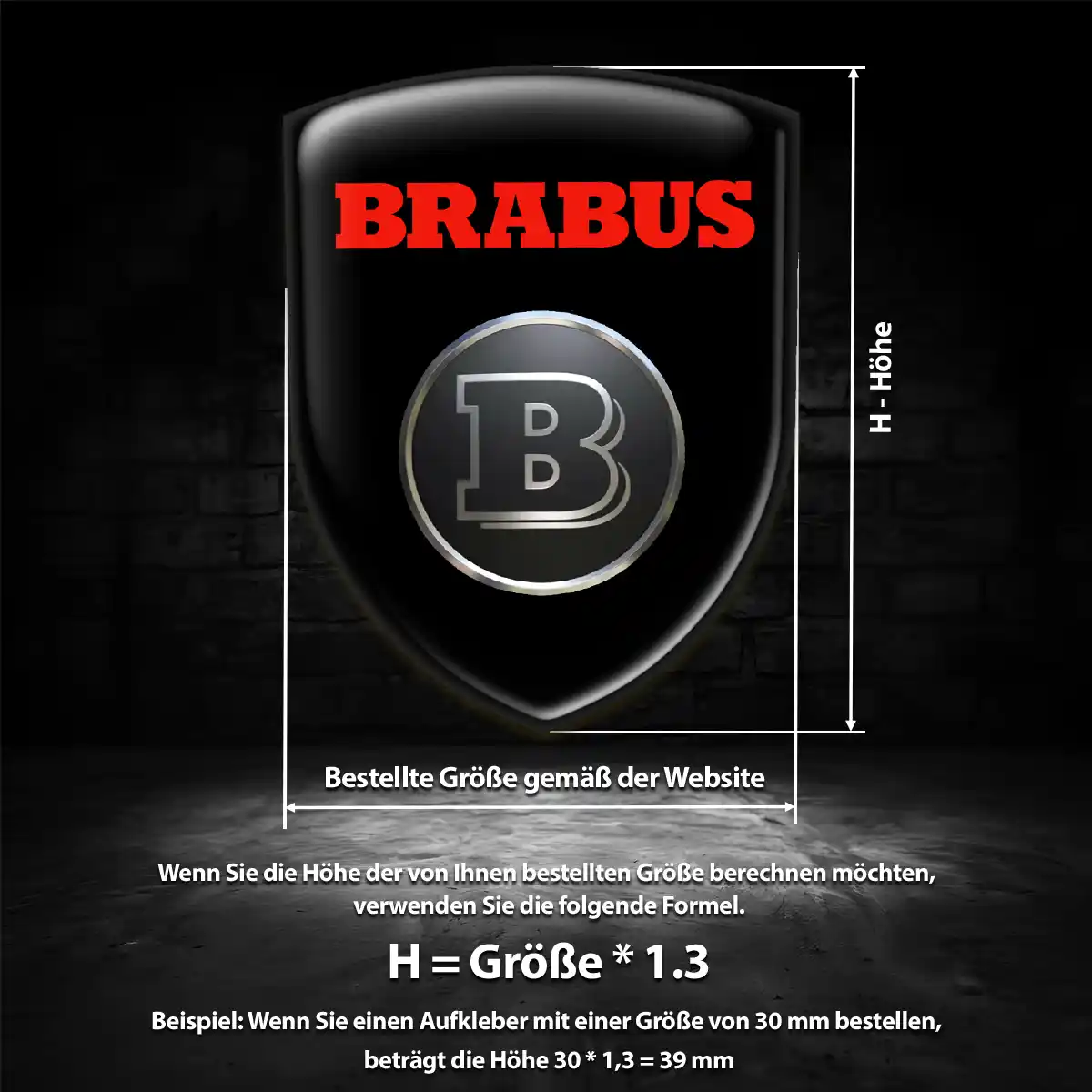 Mercedes Brabus 3D Gel Aufkleber Hohe Qualität