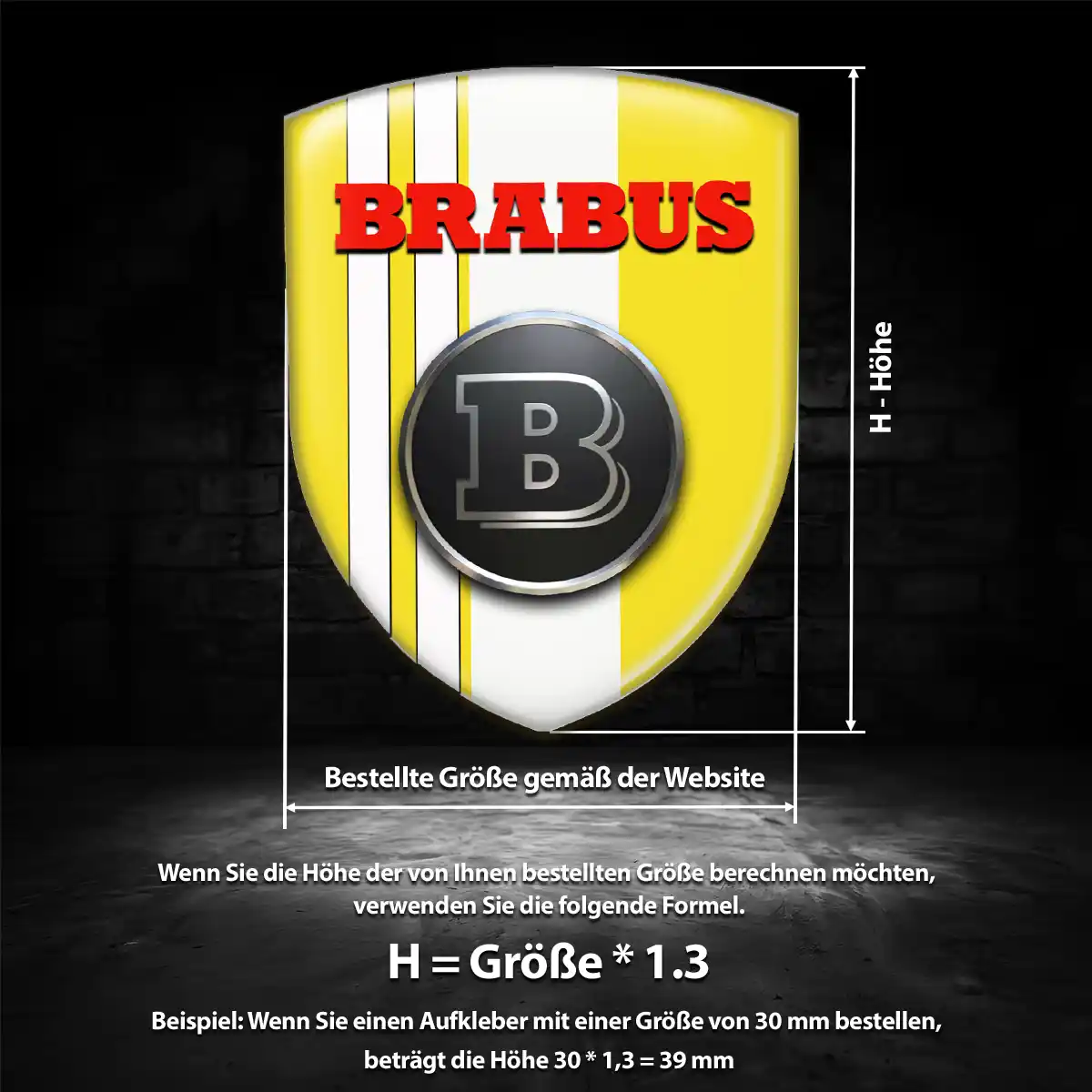Mercedes Brabus 3D Gel Aufkleber Silikon Auto Stilvolles Design