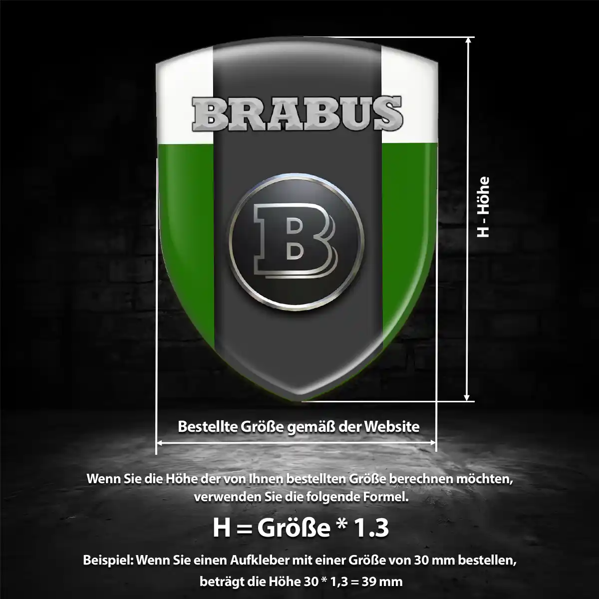 Mercedes Brabus 3D Gel Aufkleber Silikon Hohe Qualität
