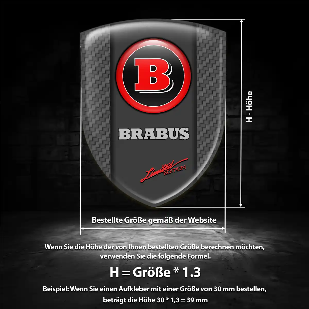Mercedes Brabus 3D Gel Aufkleber Silikon Stilvolles Design