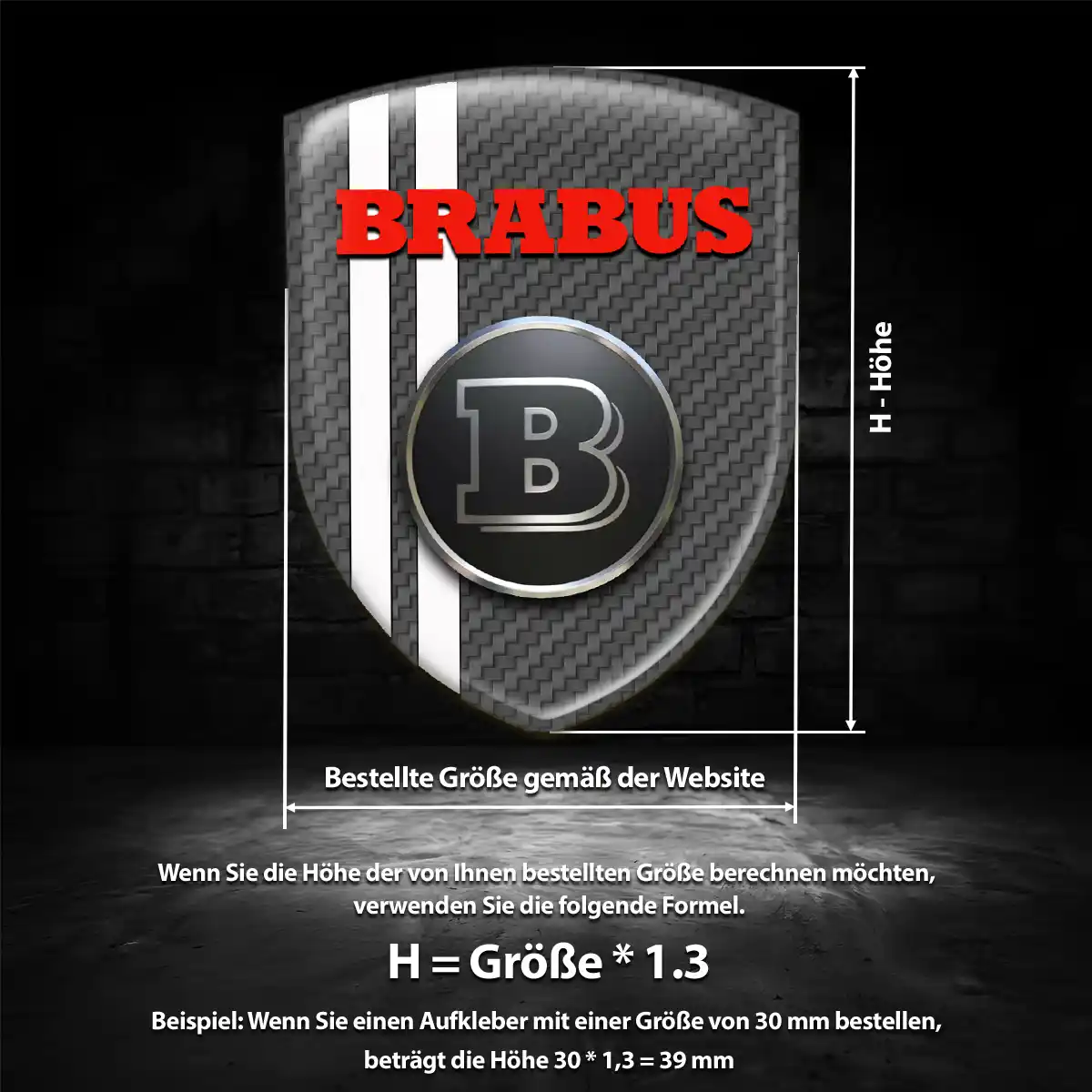 Mercedes Brabus 3D Gel Aufkleber Wappen Auto Stilvolles Design
