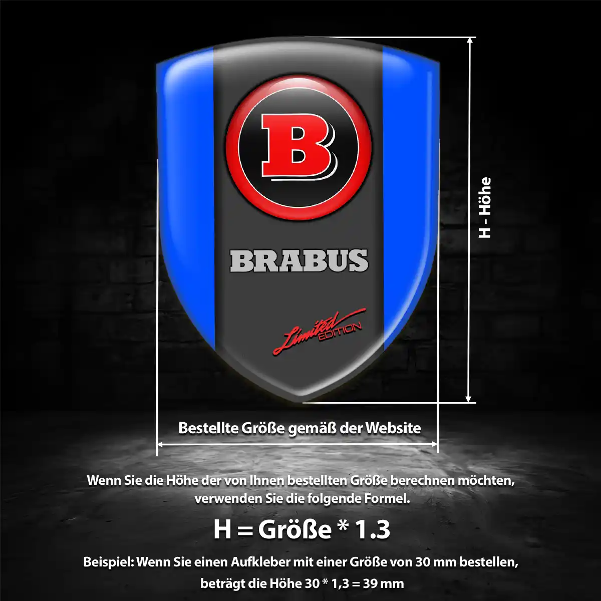 Mercedes Brabus 3D Gel Aufkleber Wappen Hohe Qualität