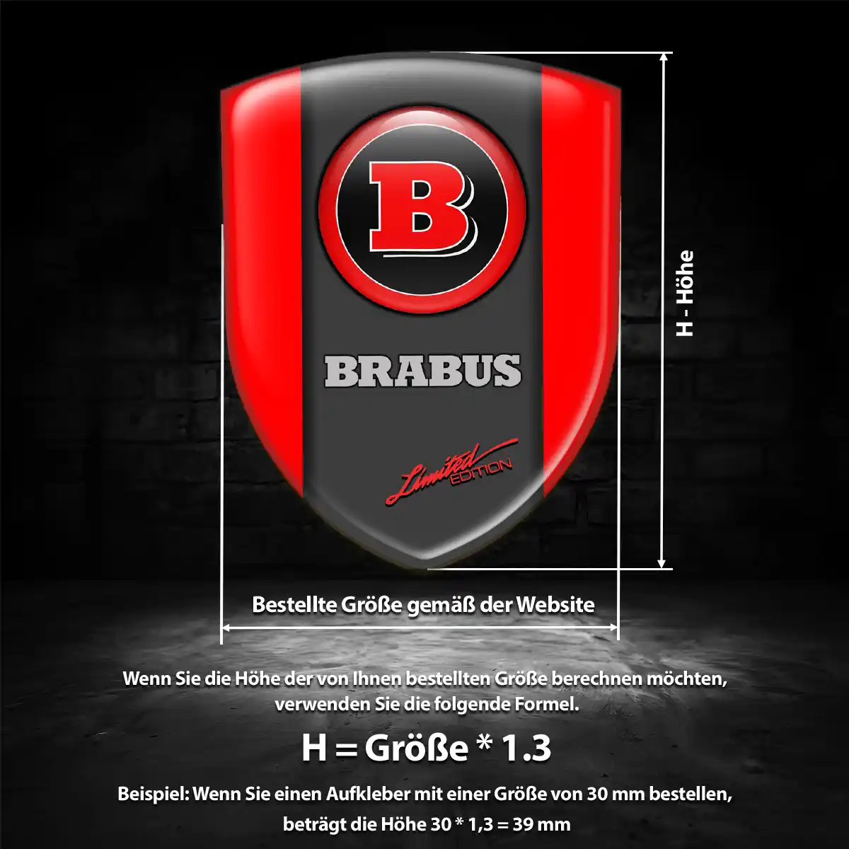 Mercedes Brabus 3D Gel Aufkleber Wappen Stilvolles Design