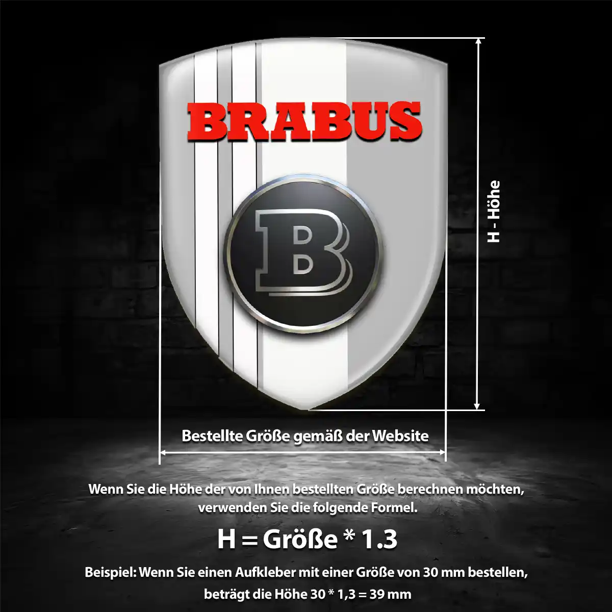 Mercedes Brabus Aufkleber 3D Gel Emblem Auto Stilvolles Design