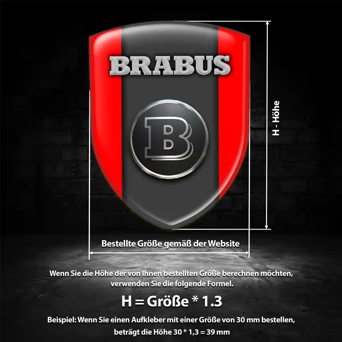 Mercedes Brabus Aufkleber 3D Gel Emblem Stilvolles Design