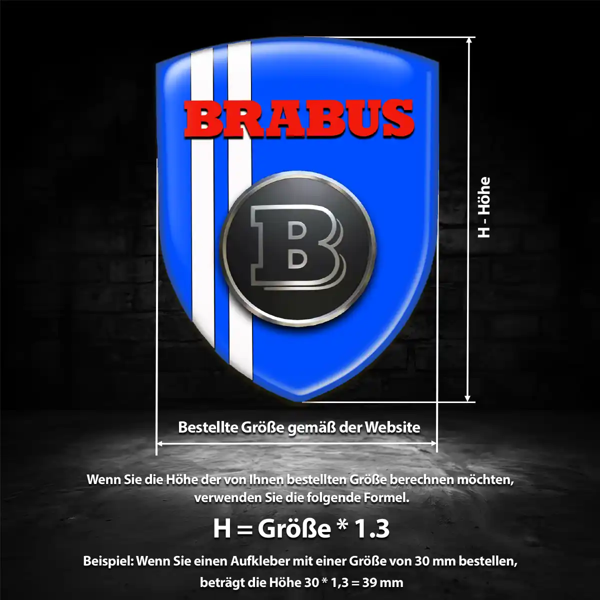 Mercedes Brabus Aufkleber 3D Gel Embleme Hohe Qualität