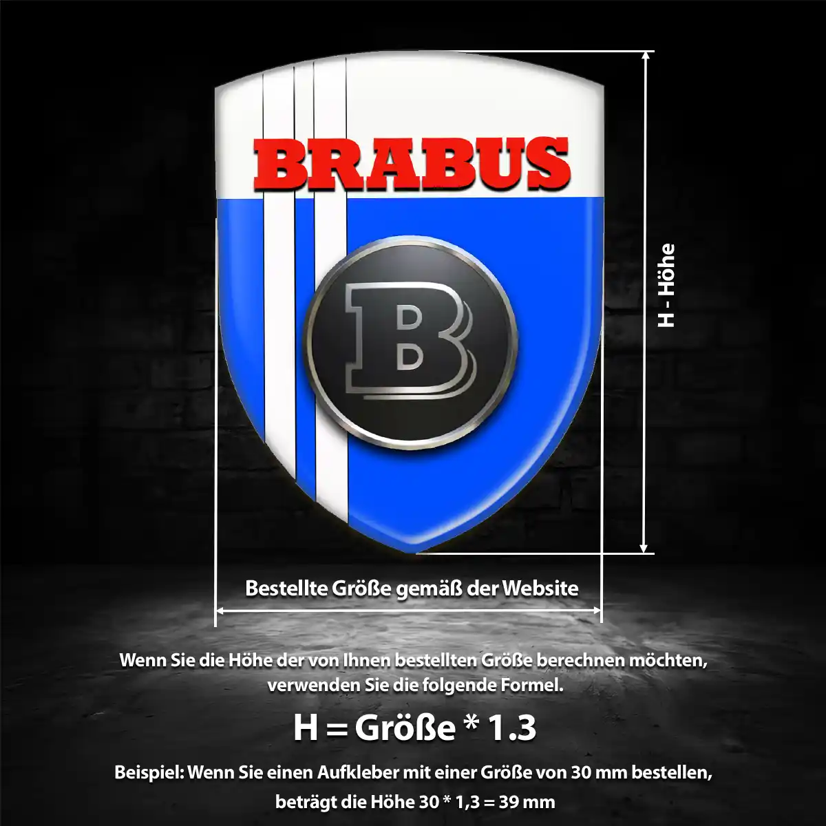 Mercedes Brabus Aufkleber 3D Gel Embleme Stilvolles Design