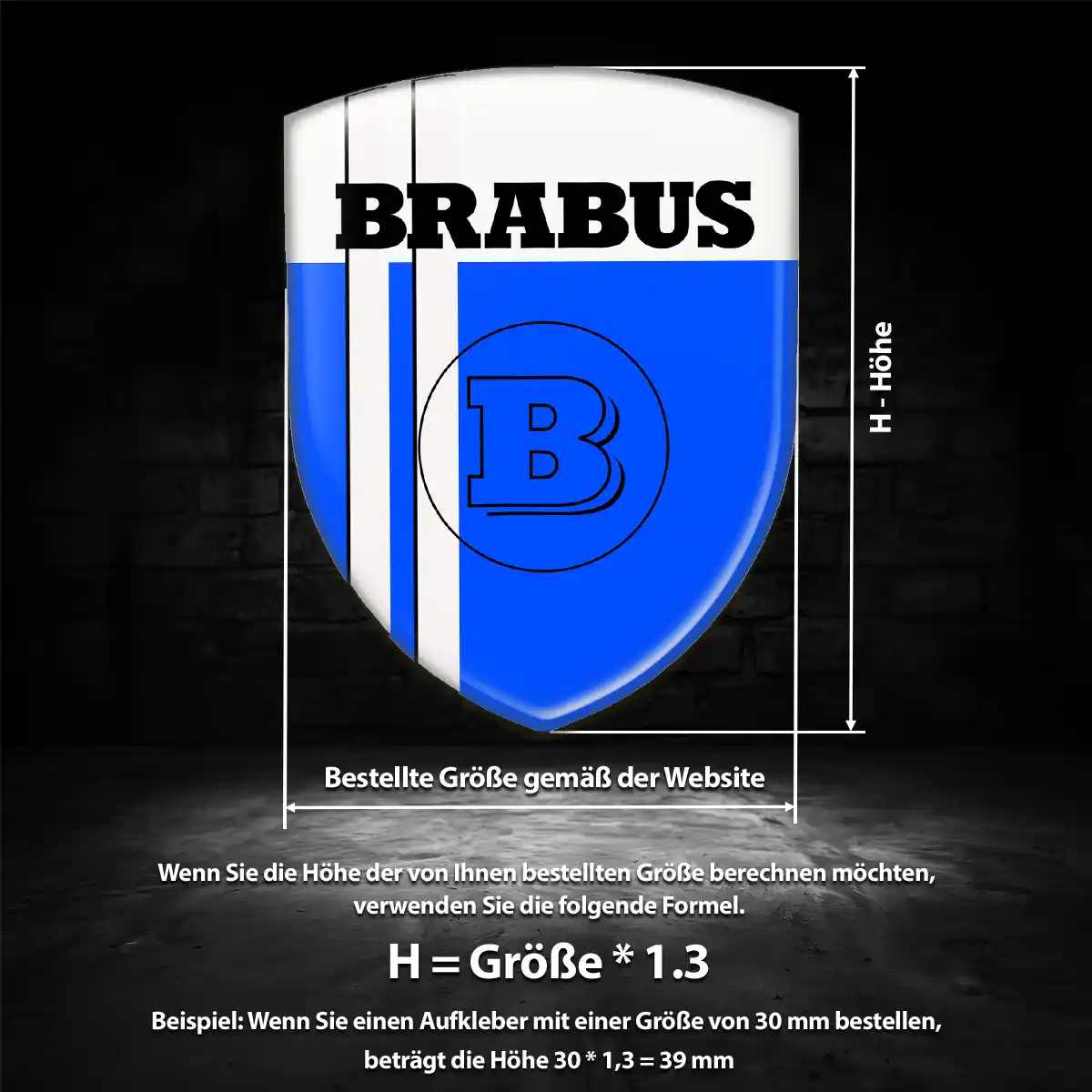 Mercedes Brabus Aufkleber 3D Gel Silikon Auto Stilvolles Design