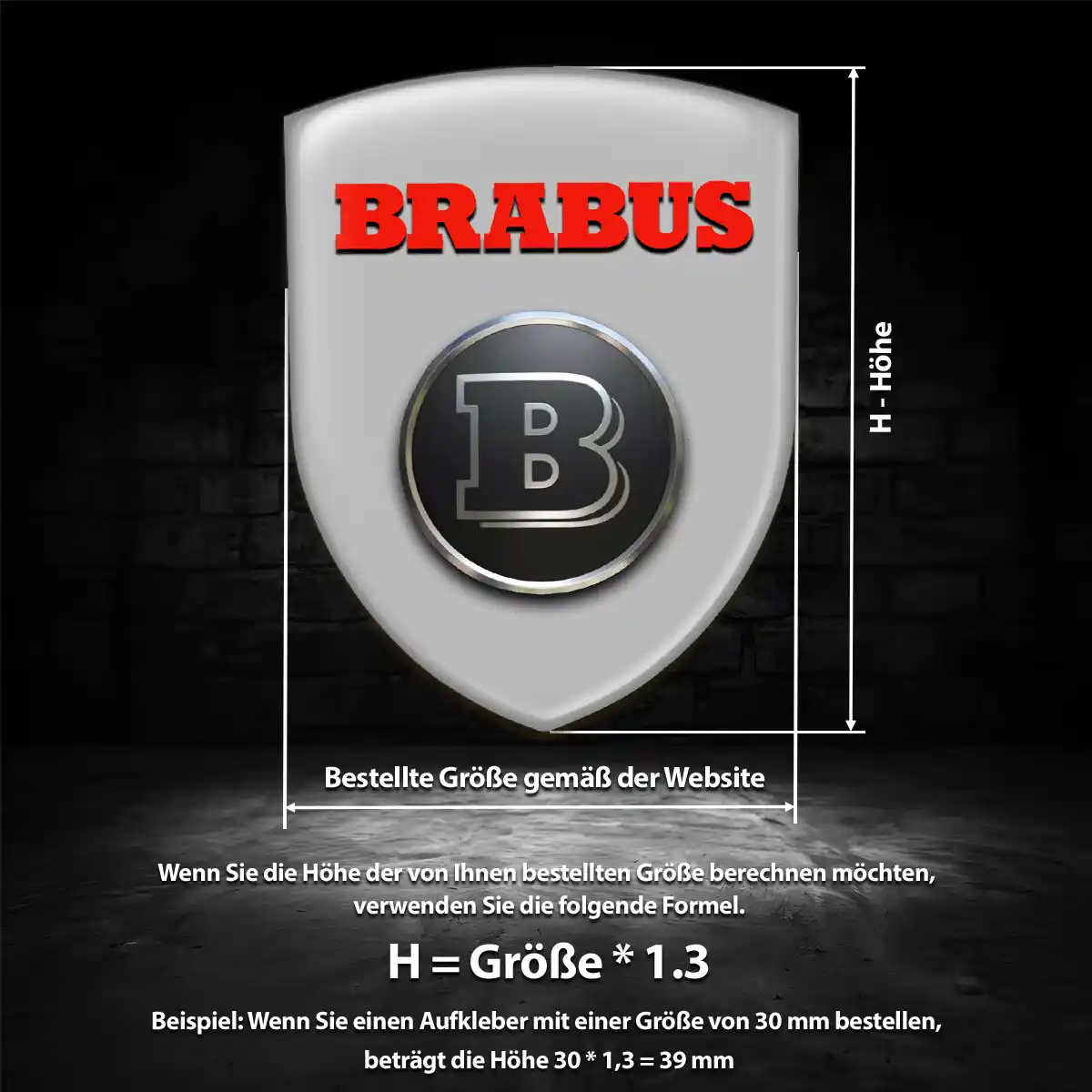 Mercedes Brabus Aufkleber 3D Gel Silikon Hohe Qualität