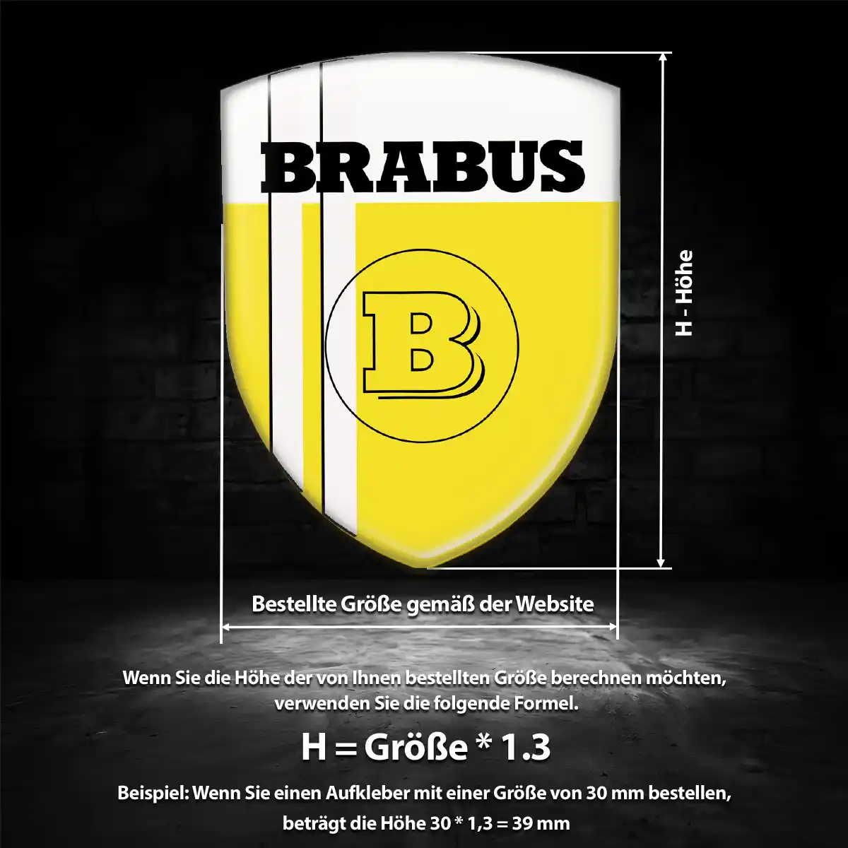 Mercedes Brabus Aufkleber 3D Gel Wappen Hohe Qualität