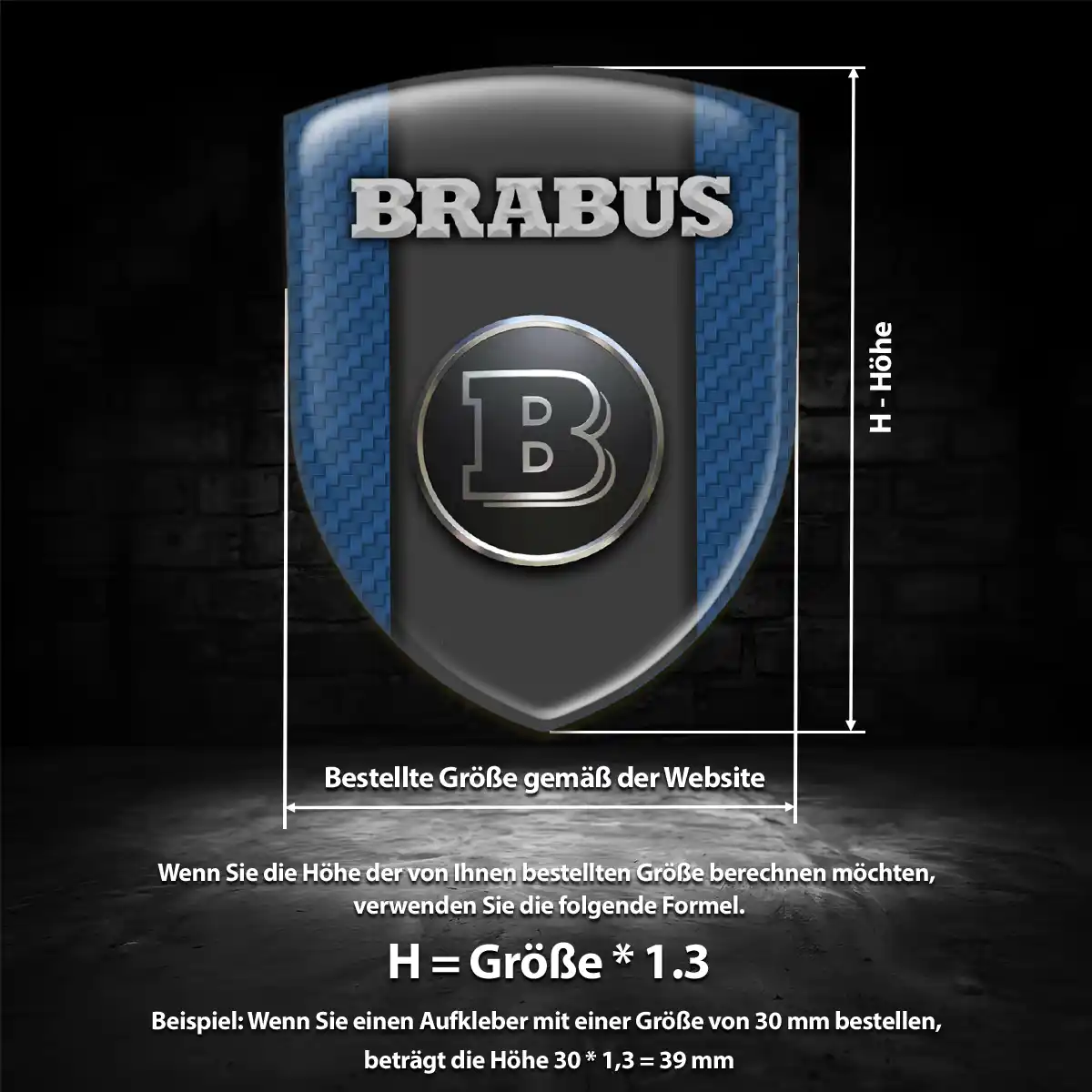 Mercedes Brabus Aufkleber 3D Gel Wappen Stilvolles Design