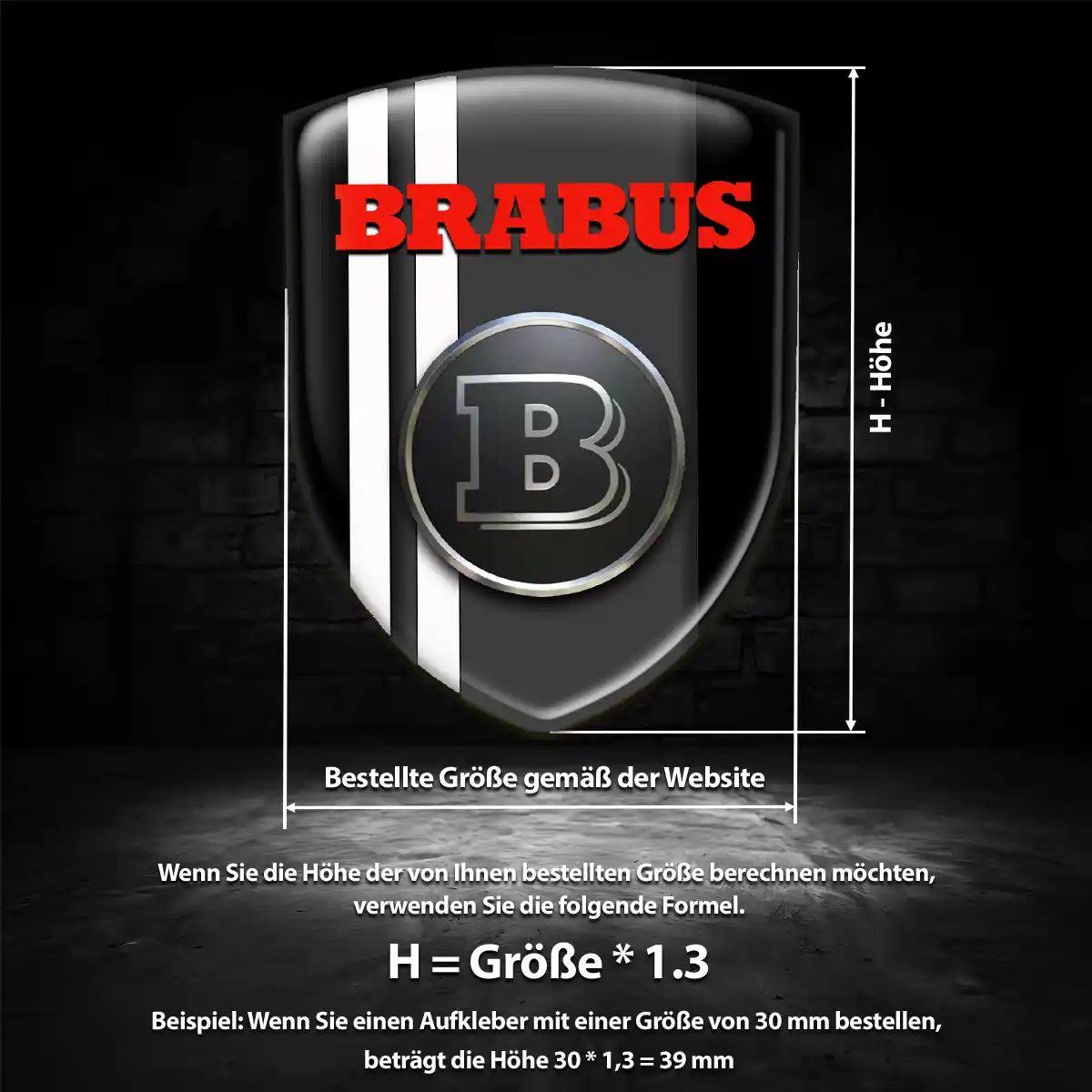 Mercedes Brabus Aufkleber Emblem Hohe Qualität