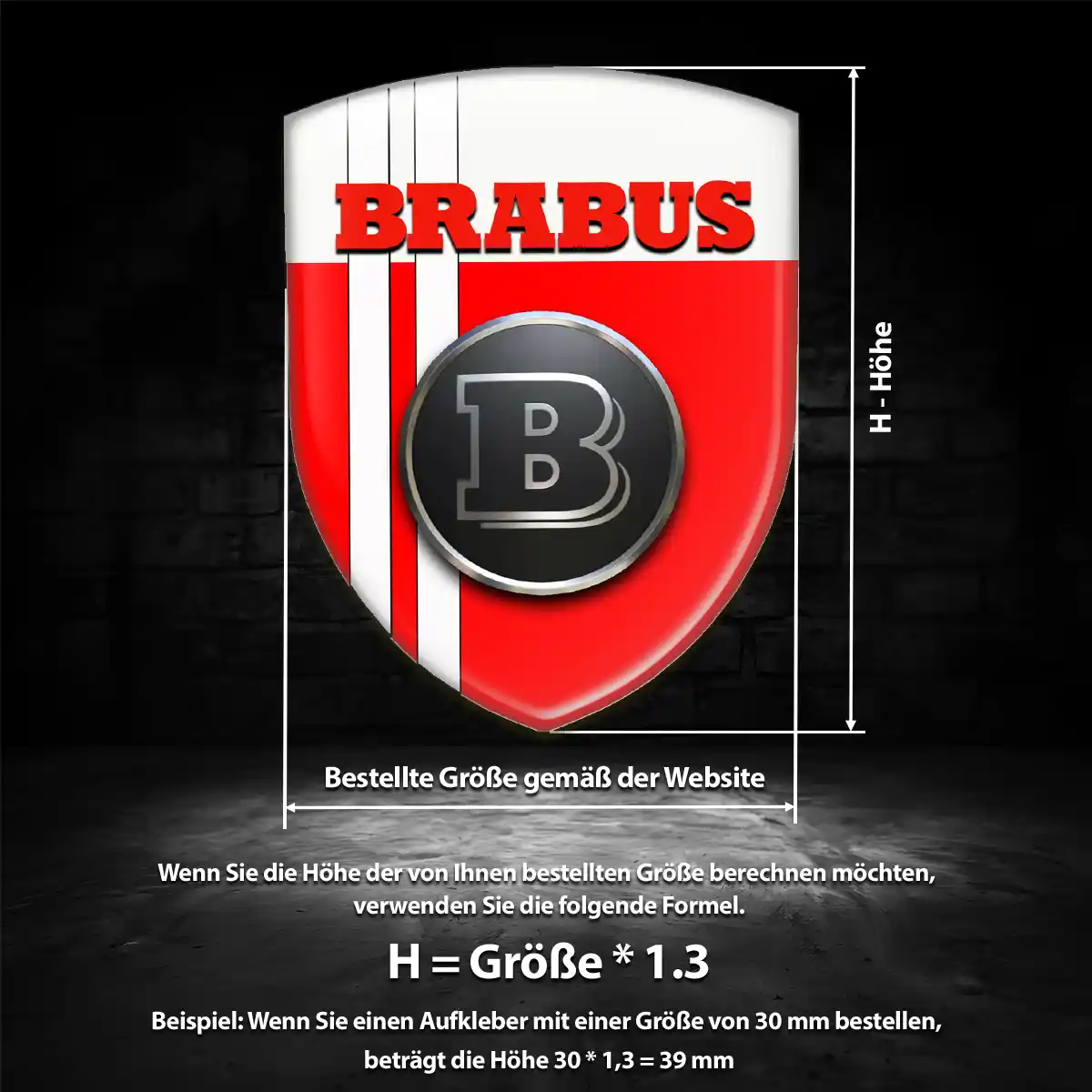 Mercedes Brabus Aufkleber Emblem Wappen Auto Hohe Qualität