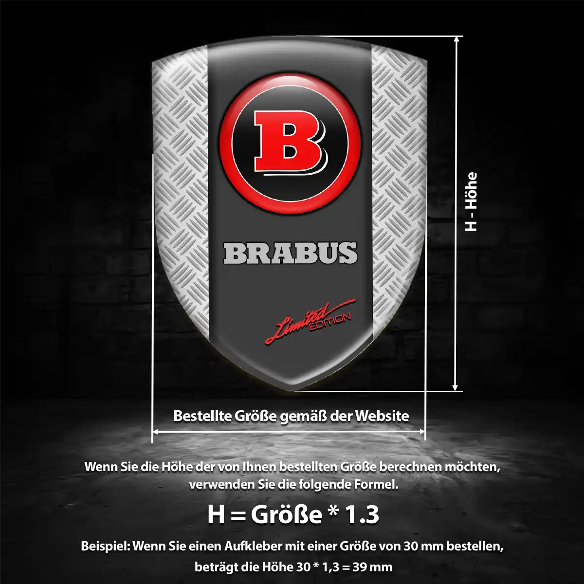 Mercedes Brabus Aufkleber Emblem Wappen Hohe Qualität