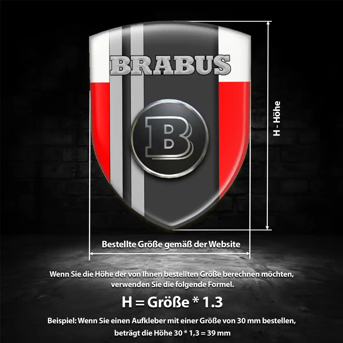 Mercedes Brabus Emblem Aufkleber Auto Hohe Qualität