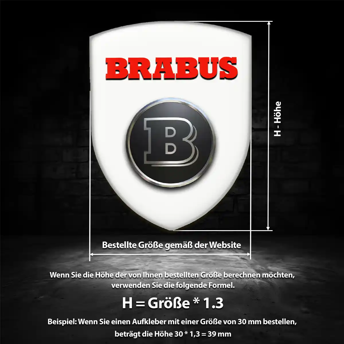 Mercedes Brabus Emblem Aufkleber Wappen Auto Hohe Qualität
