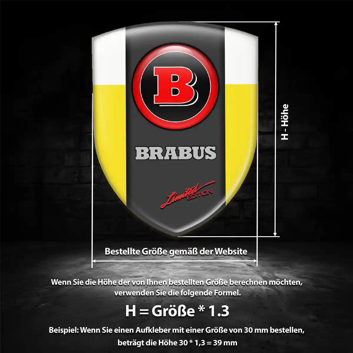 Mercedes Brabus Emblem Aufkleber Wappen Hohe Qualität