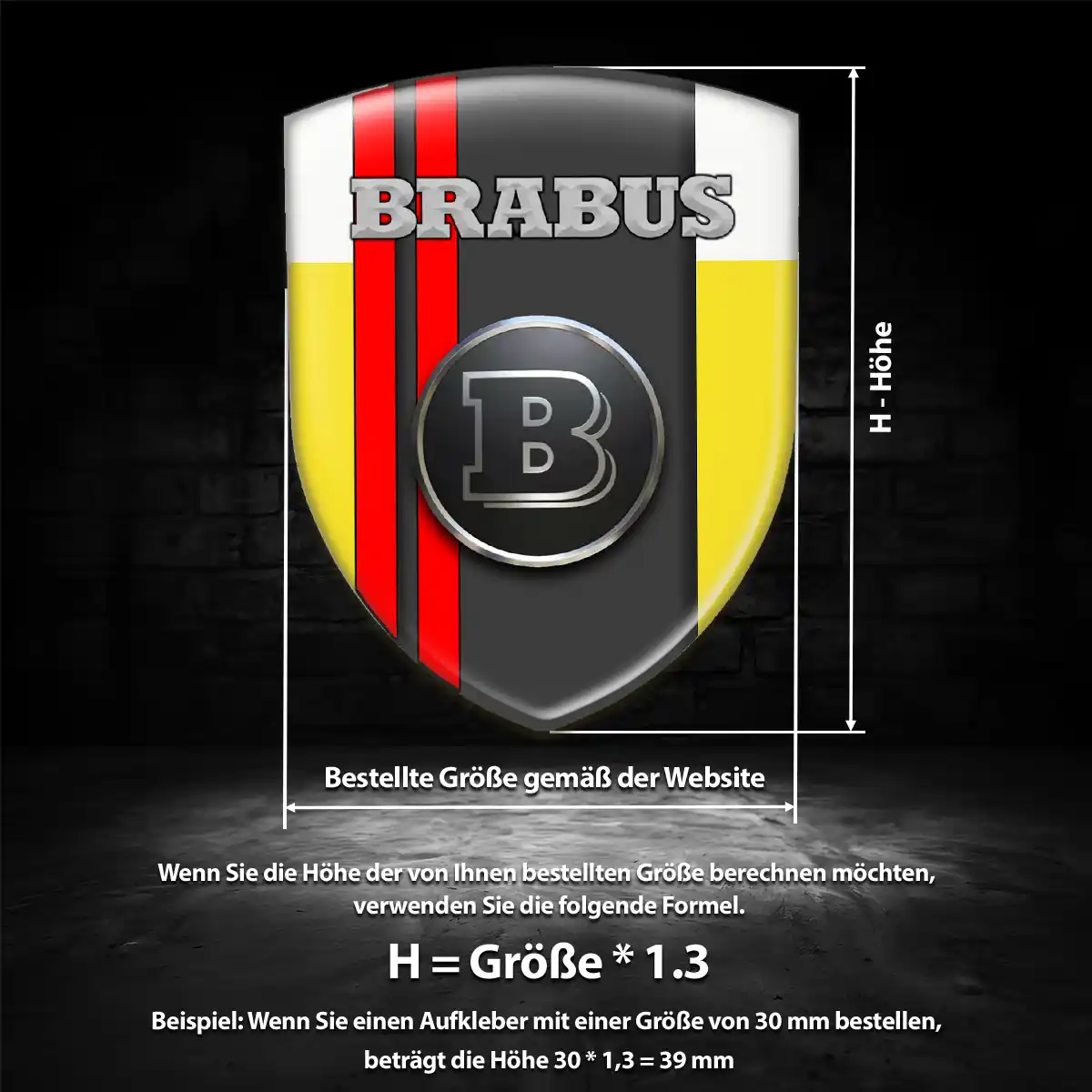 Mercedes Brabus Emblem Wappen Aufkleber Auto Hohe Qualität