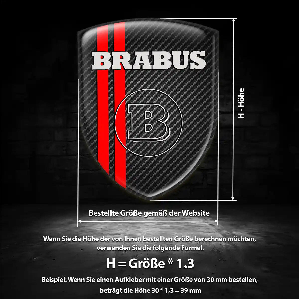 Mercedes Brabus Emblem Wappen Aufkleber Stilvolles Design