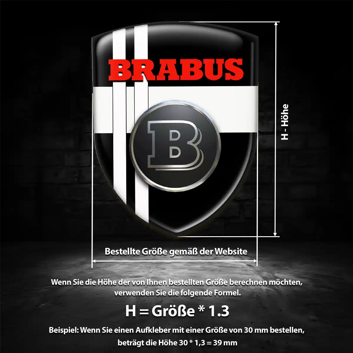 Mercedes Brabus Silikon Aufkleber Stilvolles Design