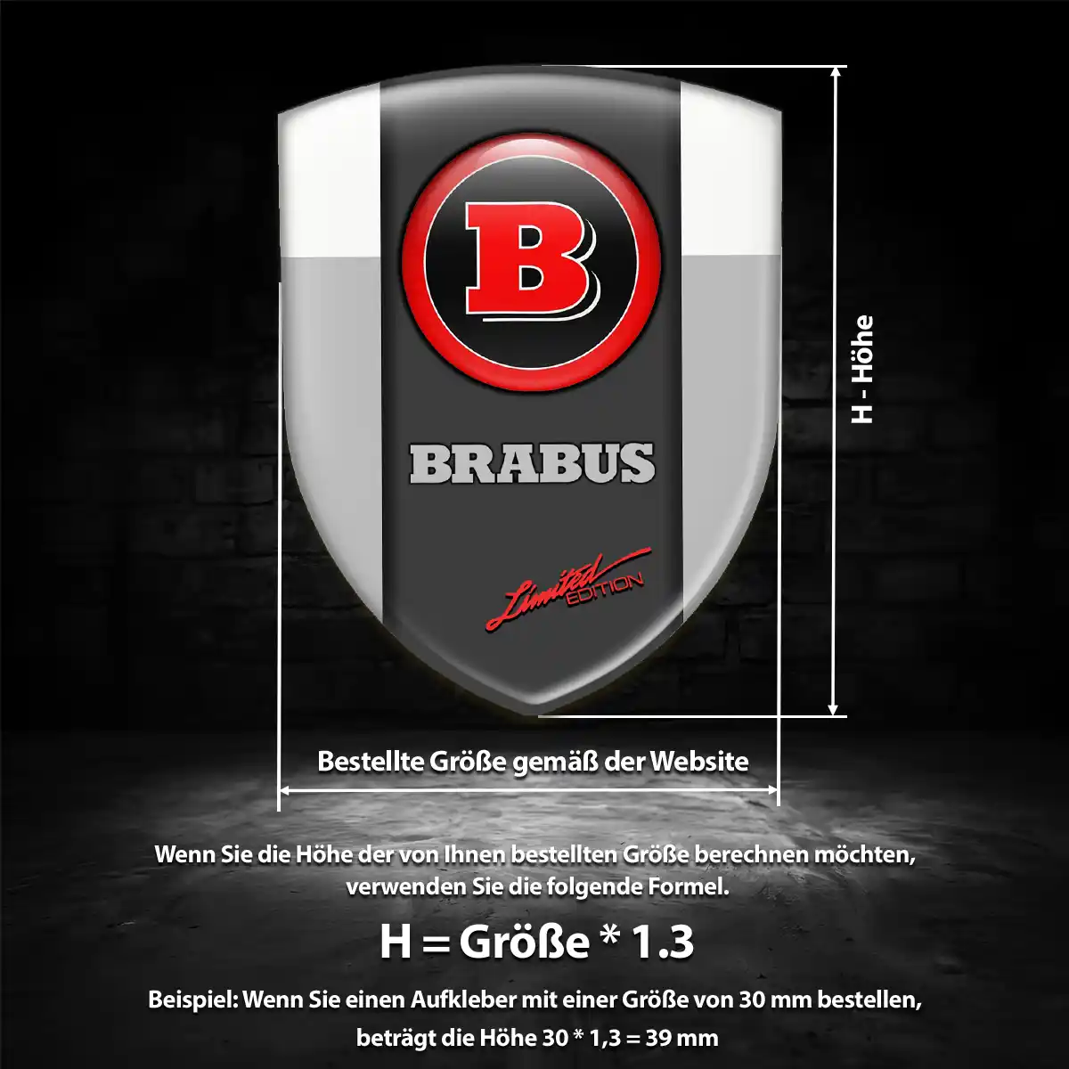Mercedes Brabus Silikon Aufkleber Wappen Auto Stilvolles Design