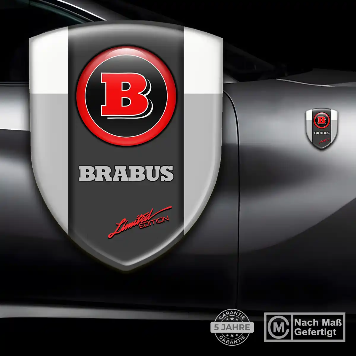 Mercedes Brabus Silikon Aufkleber Wappen Auto Stilvolles Design