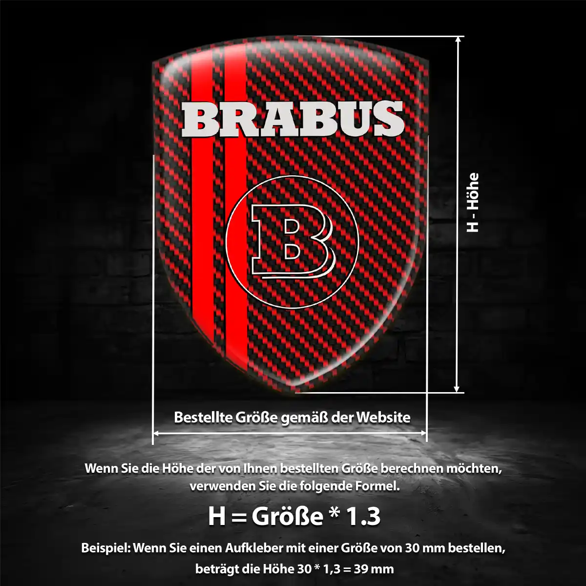 Mercedes Brabus Silikon Aufkleber Wappen Hohe Qualität
