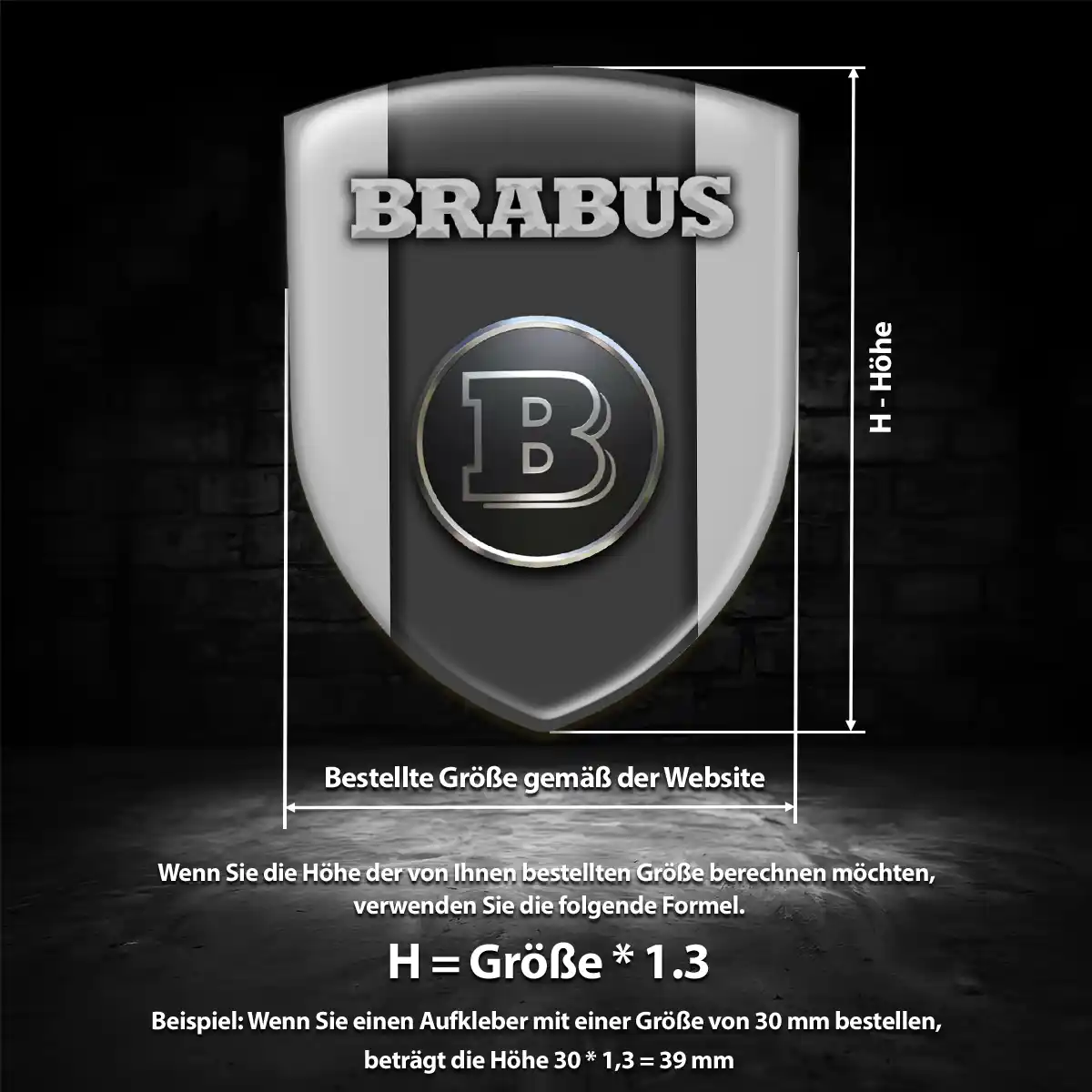 Mercedes Brabus Silikon Aufkleber Wappen Stilvolles Design