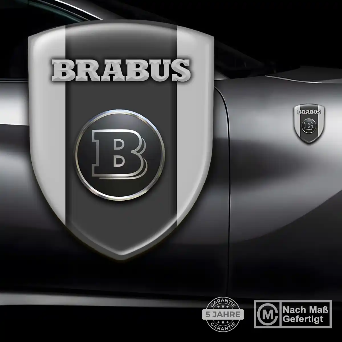 Mercedes Brabus Silikon Aufkleber Wappen Stilvolles Design