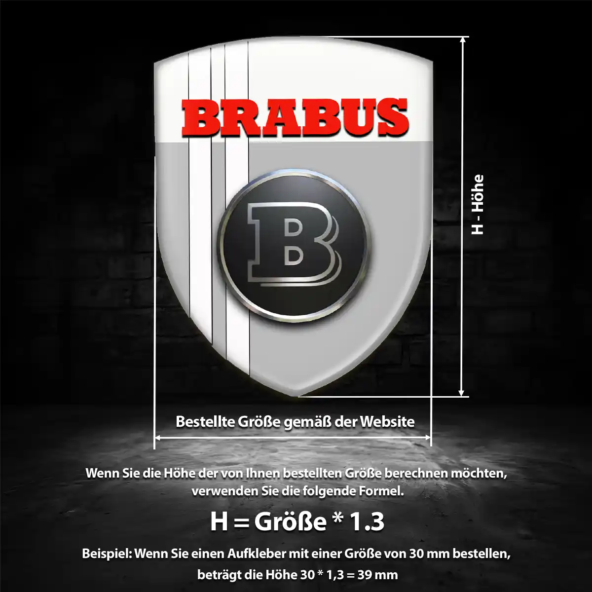 Mercedes Brabus Wappen Aufkleber Emblem Hohe Qualität