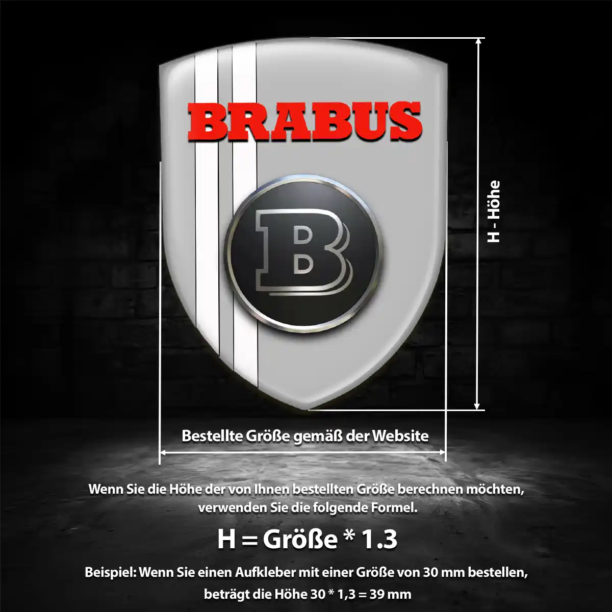Mercedes Brabus Wappen Emblem Aufkleber Auto Hohe Qualität