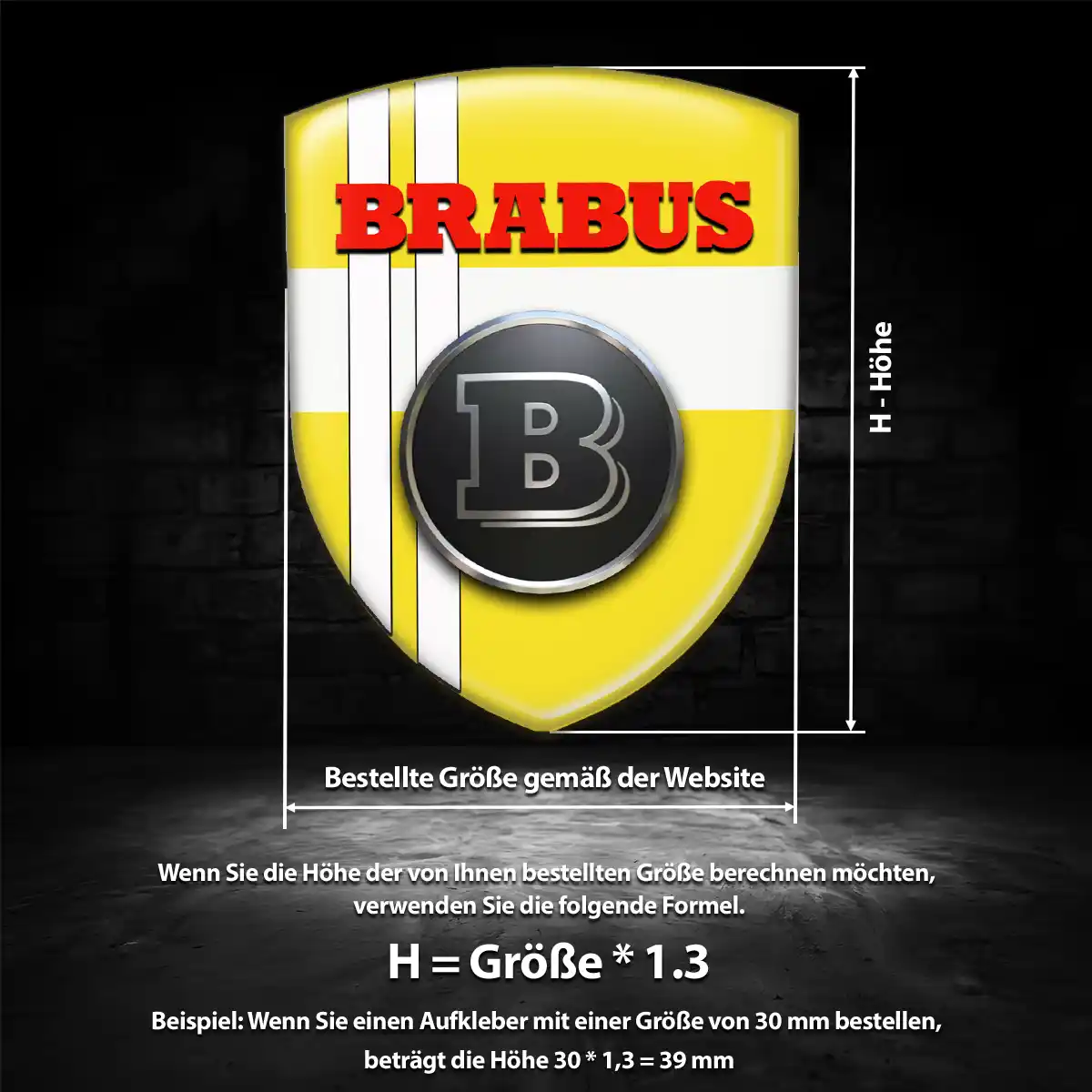 Mercedes Brabus Wappen Emblem Hohe Qualität